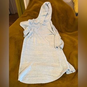 SOFTIES Light Blue Women's Marshmallow Hooded Lounger Dress S/M Nightgown